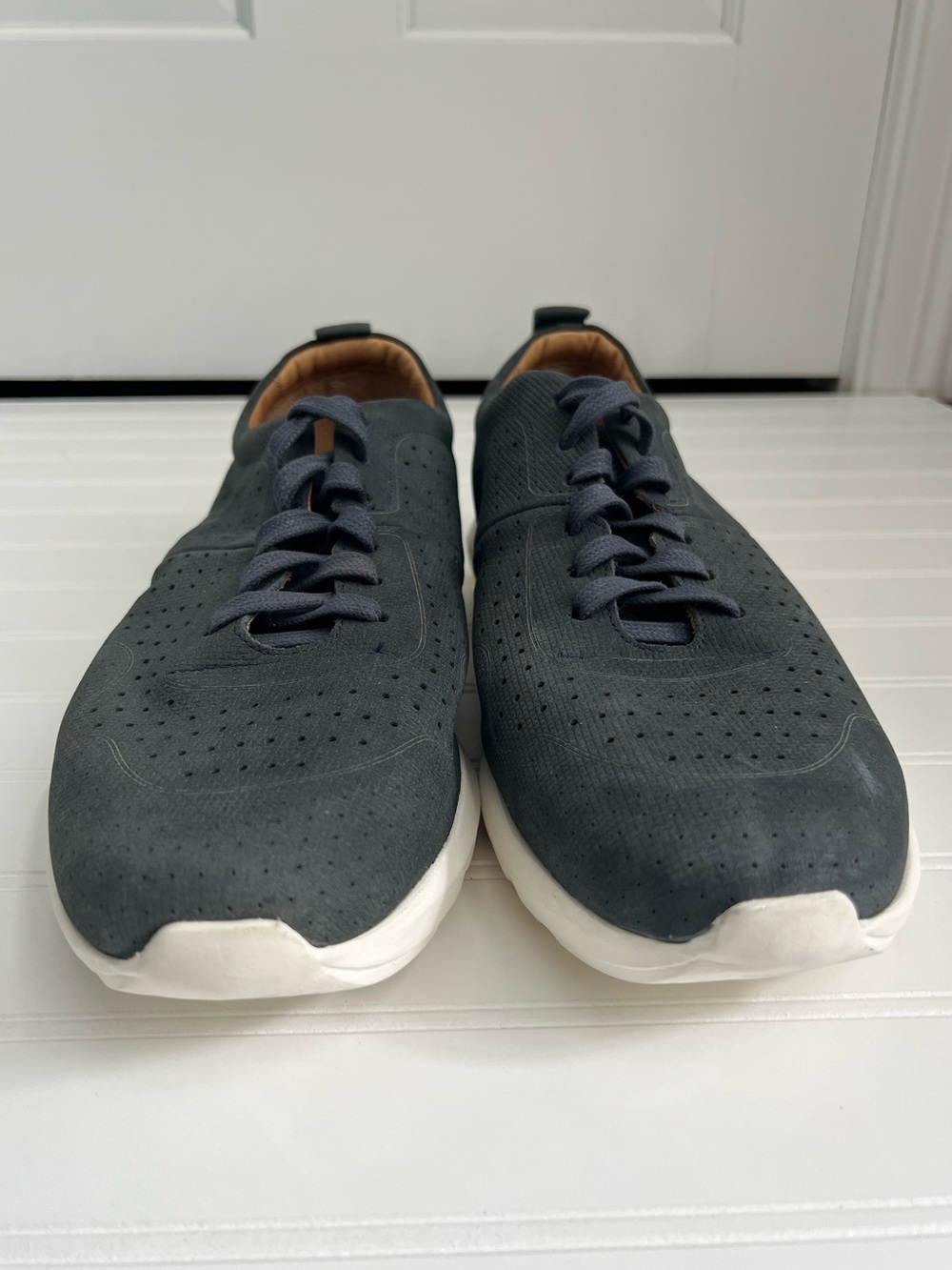 Marc Joseph Genuine New York Leather Grand Central Sneaker Dusty Blue Size 12 - Picture 3 of 8